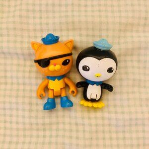 Set of 2 Octonauts Kwazii Cat & Peso Penguin Characters Figure 3" by Mattel